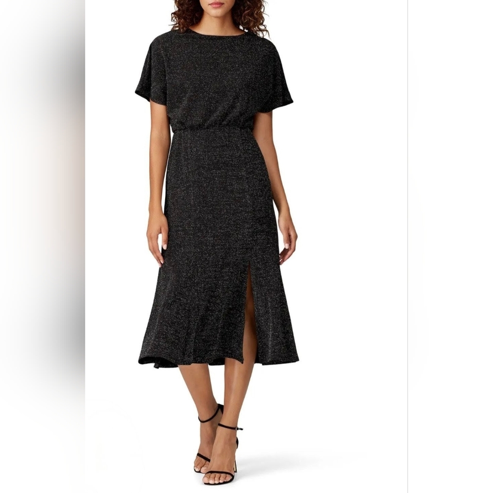 Donna Morgan Charcoal Midi Dress